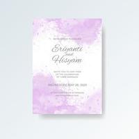 Watercolor wedding invitation card. Beautiful wedding card watercolor with splash. vector