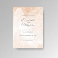 Watercolor wedding invitation card. Beautiful wedding card watercolor with splash. vector