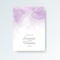 Watercolor wedding invitation card. Beautiful wedding card watercolor with splash. vector