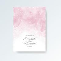 Watercolor wedding invitation card. Beautiful wedding card watercolor with splash. vector