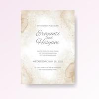 Watercolor wedding invitation card. Beautiful wedding card watercolor with splash. vector