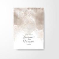 Watercolor wedding invitation card. Beautiful wedding card watercolor with splash. vector