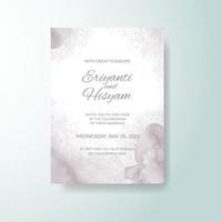 Watercolor wedding invitation card. Beautiful wedding card watercolor with splash. vector