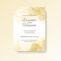 Watercolor wedding invitation card. Beautiful wedding card watercolor with splash. vector