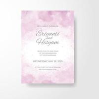 Watercolor wedding invitation card. Beautiful wedding card watercolor with splash. vector