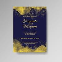 Watercolor wedding invitation card. Beautiful wedding card watercolor with splash. vector