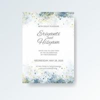 Watercolor wedding invitation card. Beautiful wedding card watercolor with splash. vector