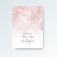 Watercolor wedding invitation card. Beautiful wedding card watercolor with splash. vector