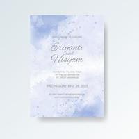 Watercolor wedding invitation card. Beautiful wedding card watercolor with splash. vector