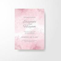 Watercolor wedding invitation card. Beautiful wedding card watercolor with splash. vector