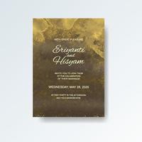 Watercolor wedding invitation card. Beautiful wedding card watercolor with splash. vector