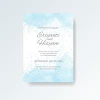 Watercolor wedding invitation card. Beautiful wedding card watercolor with splash. vector