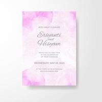 Watercolor wedding invitation card. Beautiful wedding card watercolor with splash. vector