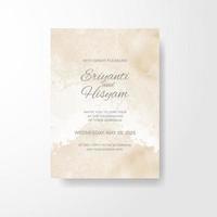 Watercolor wedding invitation card. Beautiful wedding card watercolor with splash. vector