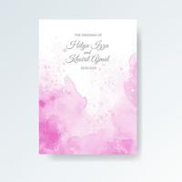 Watercolor wedding invitation card. Beautiful wedding card watercolor with splash. vector