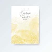 Watercolor wedding invitation card. Beautiful wedding card watercolor with splash. vector