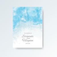 Watercolor wedding invitation card. Beautiful wedding card watercolor with splash. vector