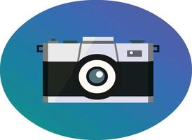 Camera icon in flat style with on Gradient background. Vector illustration.