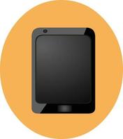 Tablet vector icon. Black symbol isolated on flat background
