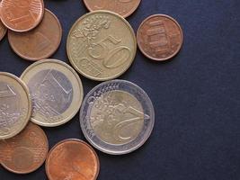 monedas de euro, fondo de la unión europea foto