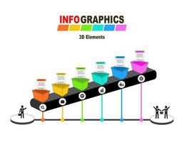 plantilla de infografía con ocho pasos u opciones, flujo de trabajo, diagrama de proceso, vector. símbolos, pasos para una planificación empresarial exitosa adecuados para publicidad y presentaciones. vector