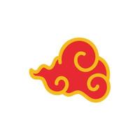 chinese red cloud element for decorating the Chinese New Year vector