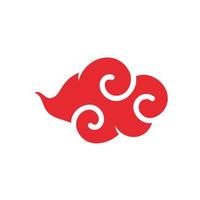 chinese red cloud element for decorating the Chinese New Year vector