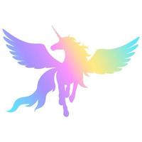 Silhouette of a winged unicorn. vector