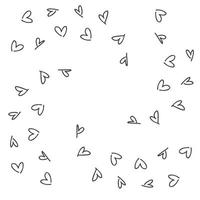 Doodle vector hearts round shape.