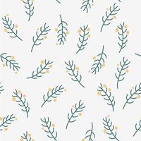 Spruce twigs seamless pattern. Christmas botanical background. For wallpaper, fill patterns, surface texture, fabric prints. Vector cartoon illustration.