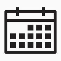 Calendar outline style icon vector