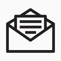 icono de estilo de contorno de sobre de carta de correo vector