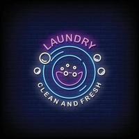 Laundry Neon Signs Style Text Vector