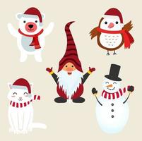 Collection of christmas characters vector