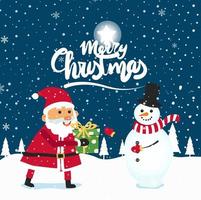 Merry Christmas cartoon cute illustration. vector