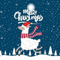 Merry Christmas cartoon cute illustration. vector