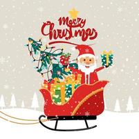 Merry Christmas cartoon cute illustration. vector