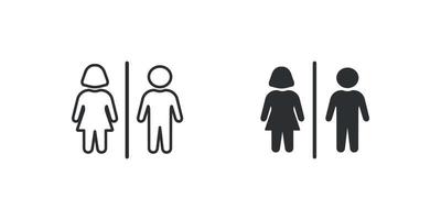 vector illustration of wc, toilet icon symbol Free Vector