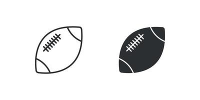 American football ball vector icon. Simple isolated rugby ball icon. Sports ball symbol for web site and mobile app. Free Vector