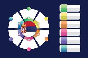 Serbia Flag with Infographic Design Incorporate with divided round shape vector