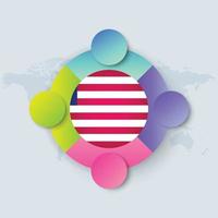 Liberia Flag with Infographic Design isolated on World map vector