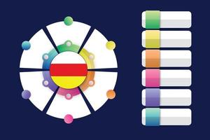 South Ossetia Flag with Infographic Design Incorporate with divided round shape vector