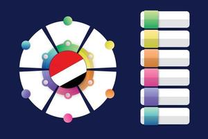 Sealand Flag with Infographic Design Incorporate with divided round shape vector