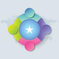 Somalia Flag with Infographic Design isolated on World map vector