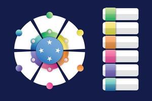 Micronesia Flag with Infographic Design Incorporate with divided round shape vector