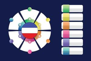 Khakassia Flag with Infographic Design Incorporate with divided round shape vector