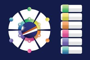 Marshall Islands Flag with Infographic Design Incorporate with divided round shape vector