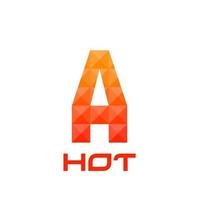 Letter A logo with bright fire colors concept. Good for print, business logo, design element, t-shirt design etc. Vector illustration.