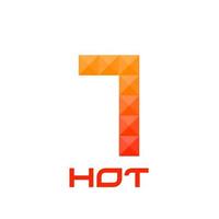 Number 7 logo with bright fire colors concept. Good for print, business logo, design element, t-shirt design etc. vector