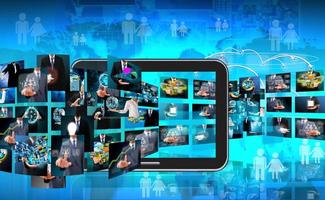 producción de televisión e internet .tecnología y concepto de negocio